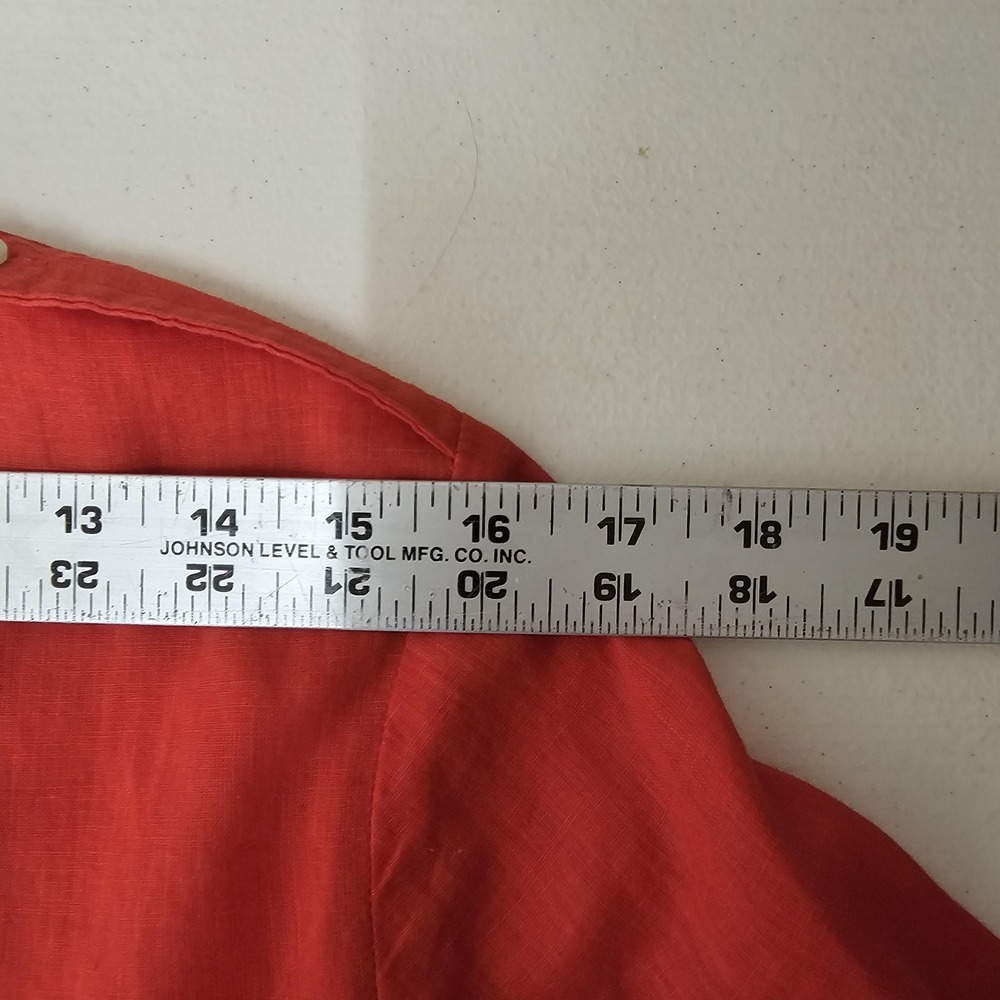 Chicos Shirt Womens Small Linen Roll Tab Sleeve Utility Pockets Button Front Top - Picture 4 of 9